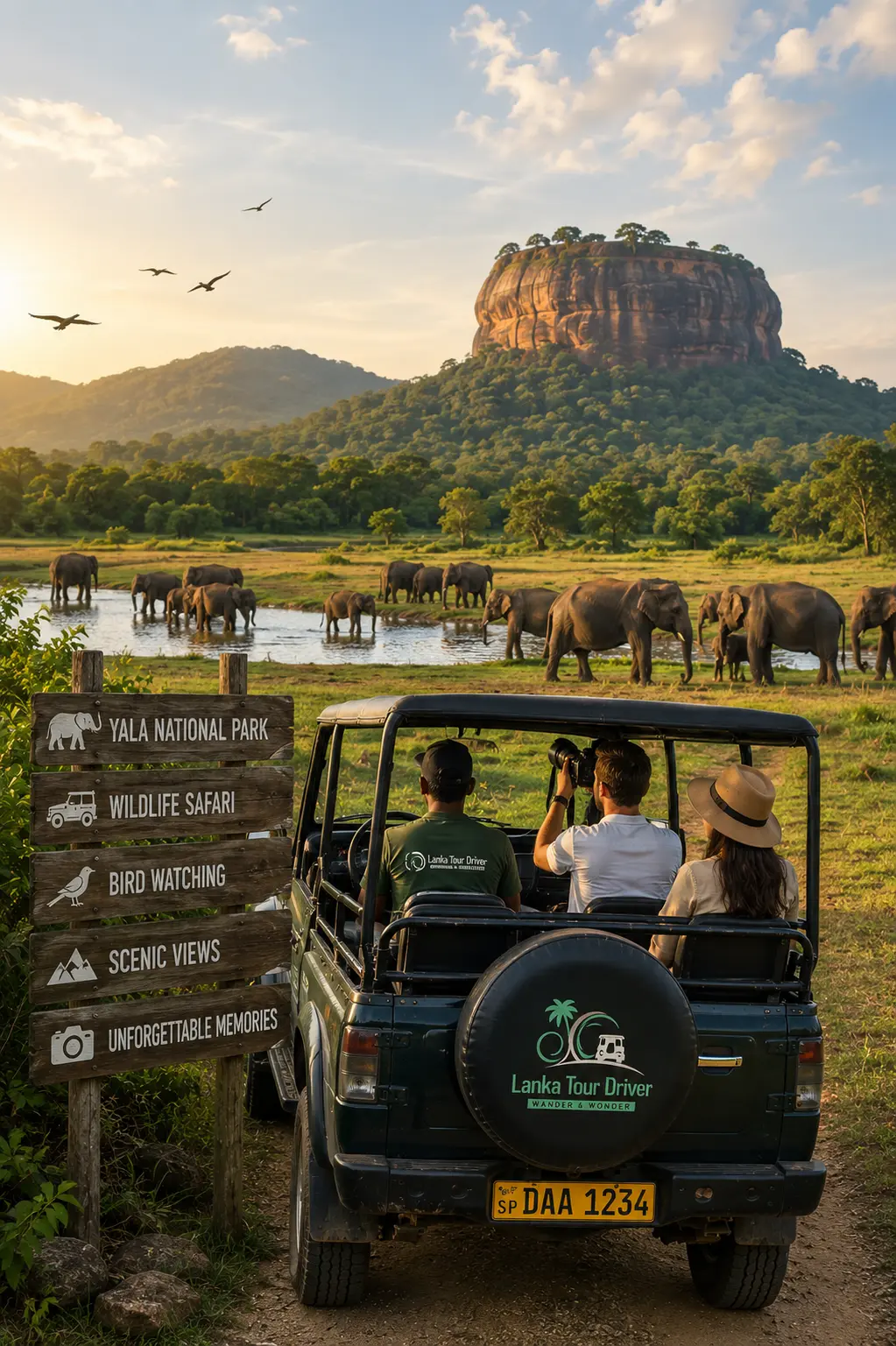 Sri Lanka private driver guide with tourists