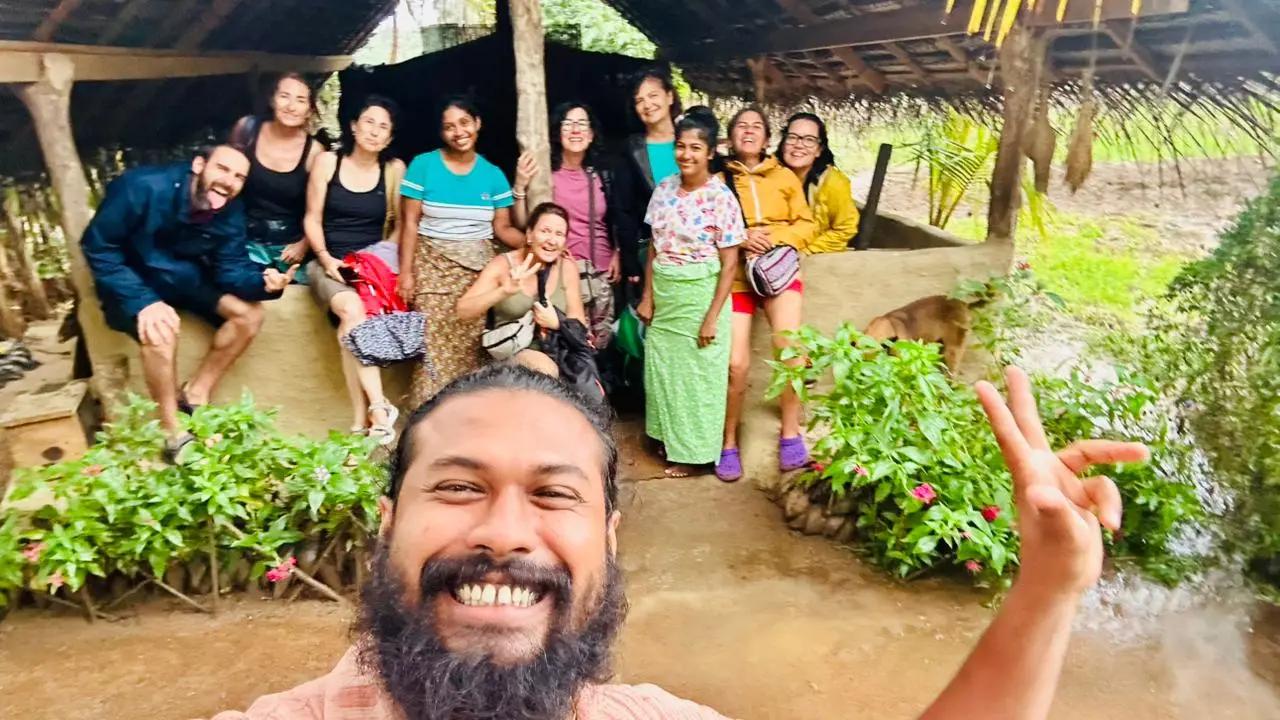 Sri Lankan cultural heritage site with vibrant local traditions
