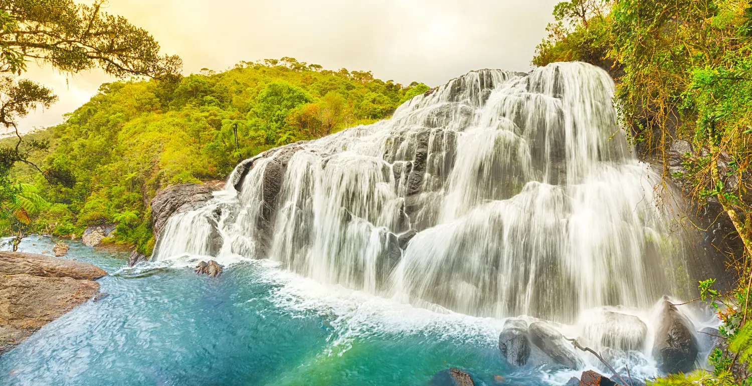 Baker's Falls waterfall inside Horton Plains National Park