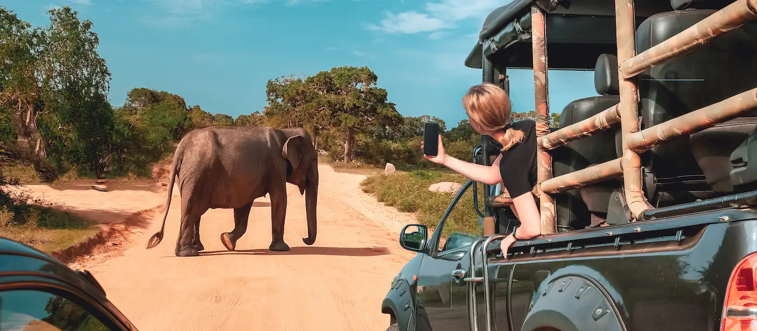 Safari jeep at Hurulu