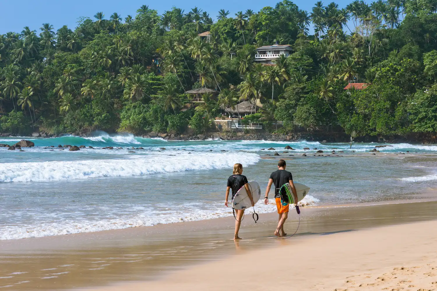 Mirissa beach and coastal sunset relaxation
