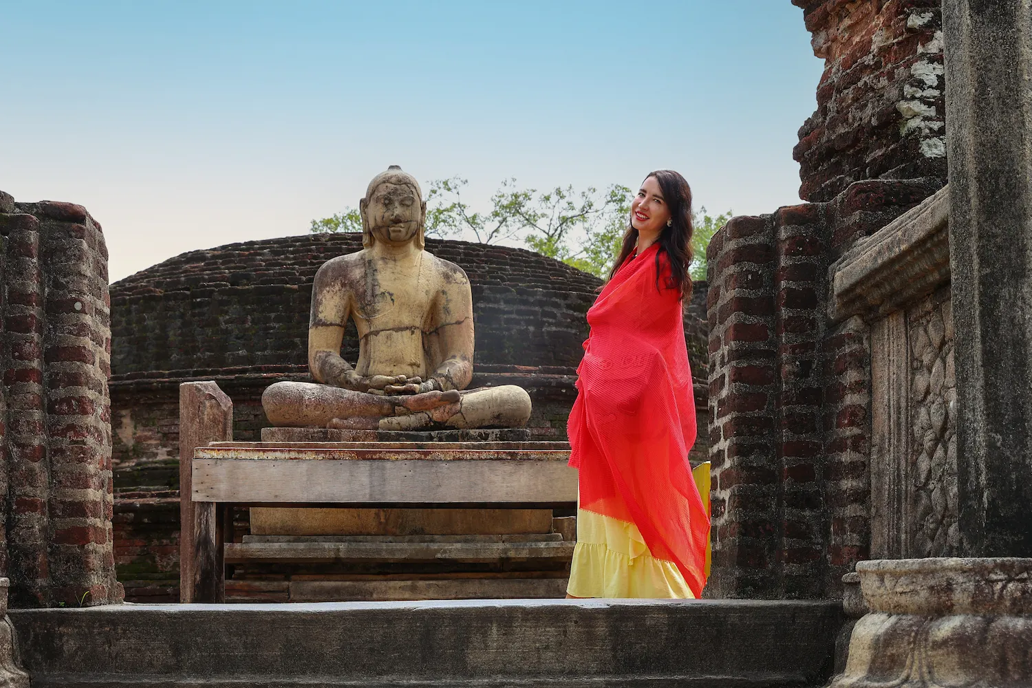 Ancient ruins of Polonnaruwa on the 14-day adventure and culture tour
