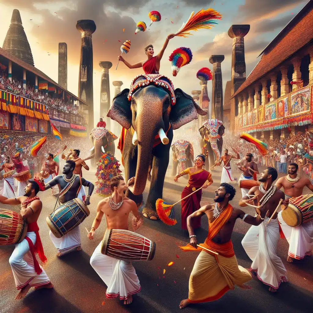 A vibrant Perahera festival showcasing the rich traditions of Sri Lankan culture.